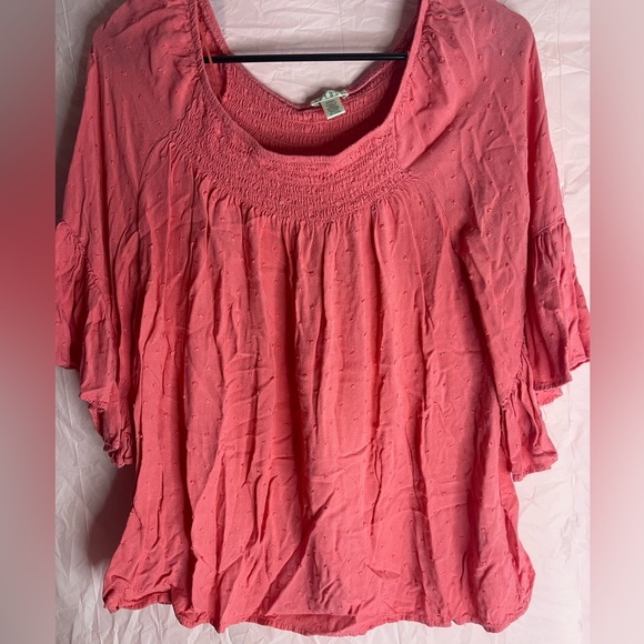 Spense women’s medium coral ruffle blouse - Picture 1 of 5